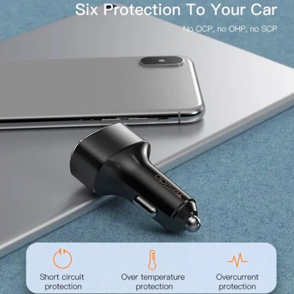 Bilader Yesido Y46, 42W, 3A, 3 x USB-A, Svart