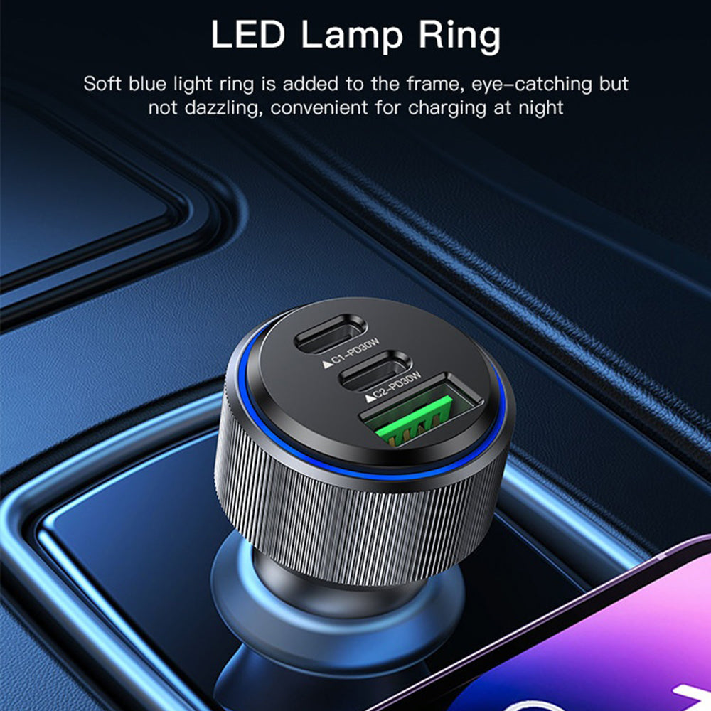 Bilader Yesido Y50, 60W, 3A, 1 x USB-A - 2 x USB-C, Svart