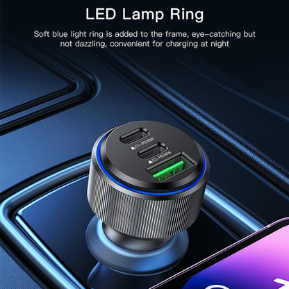 Bilader Yesido Y50, 60W, 3A, 1 x USB-A - 2 x USB-C, Svart