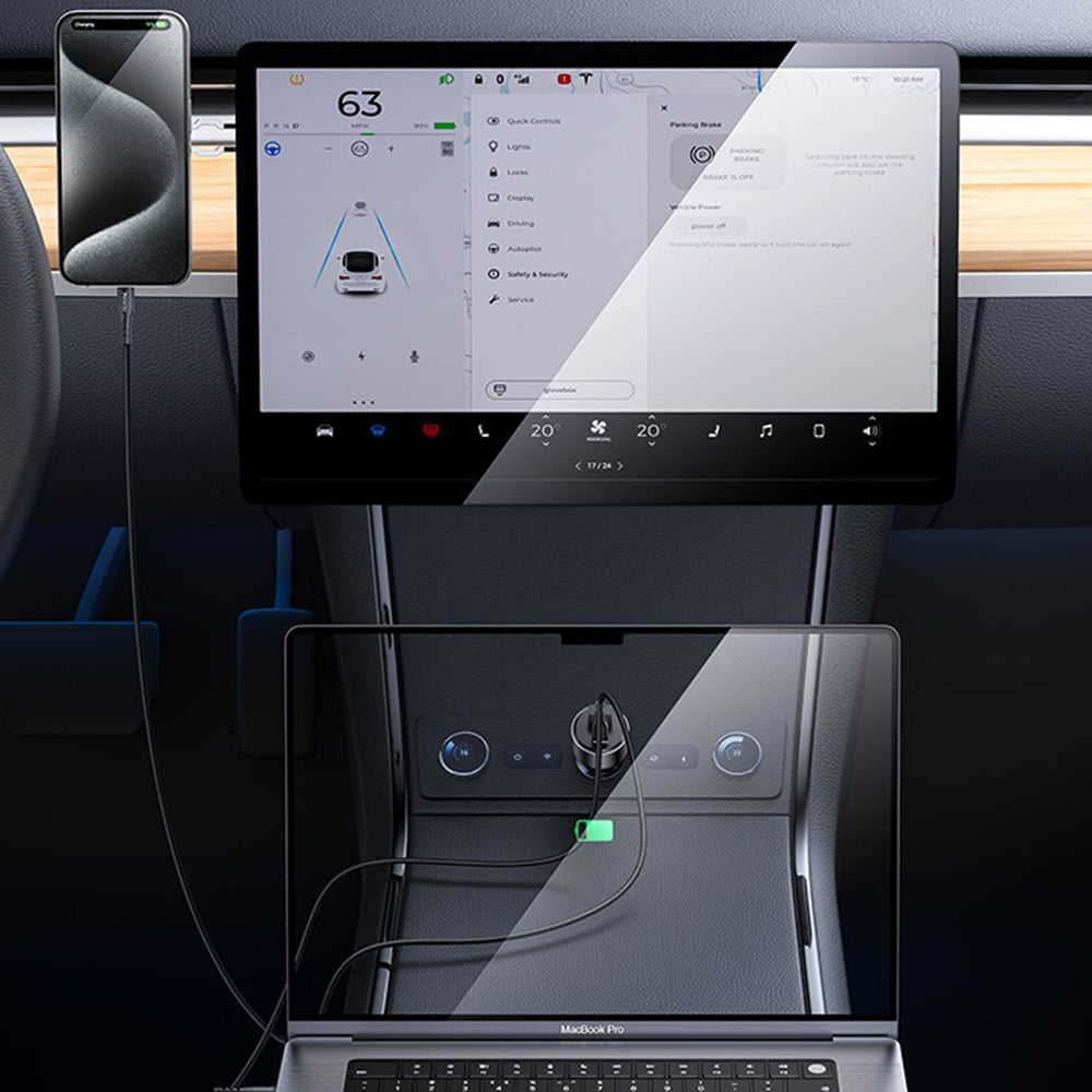 Bilader Yesido Y65, 100W, 5A, 1 x USB-A - 1 x USB-C, Svart