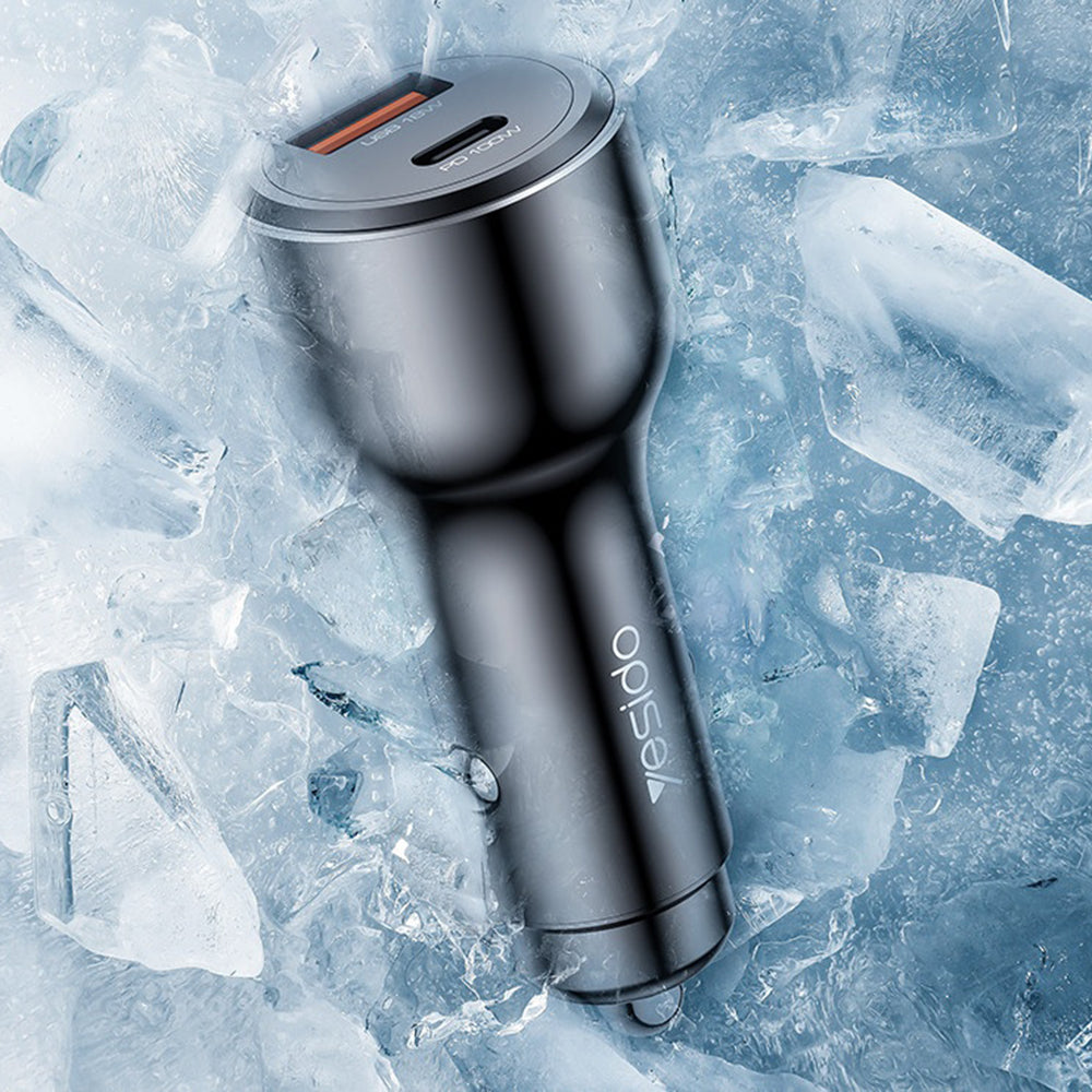 Bilader Yesido Y65, 100W, 5A, 1 x USB-A - 1 x USB-C, Svart