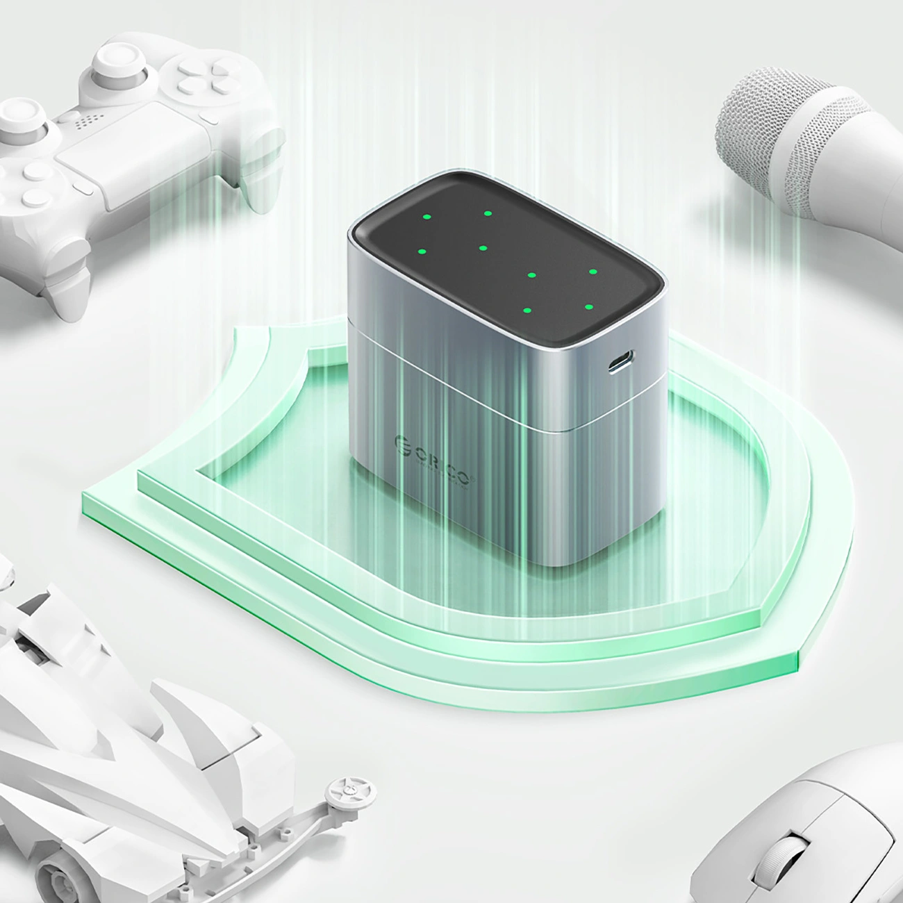 Orico EV8 Batterilader, AA, Grå