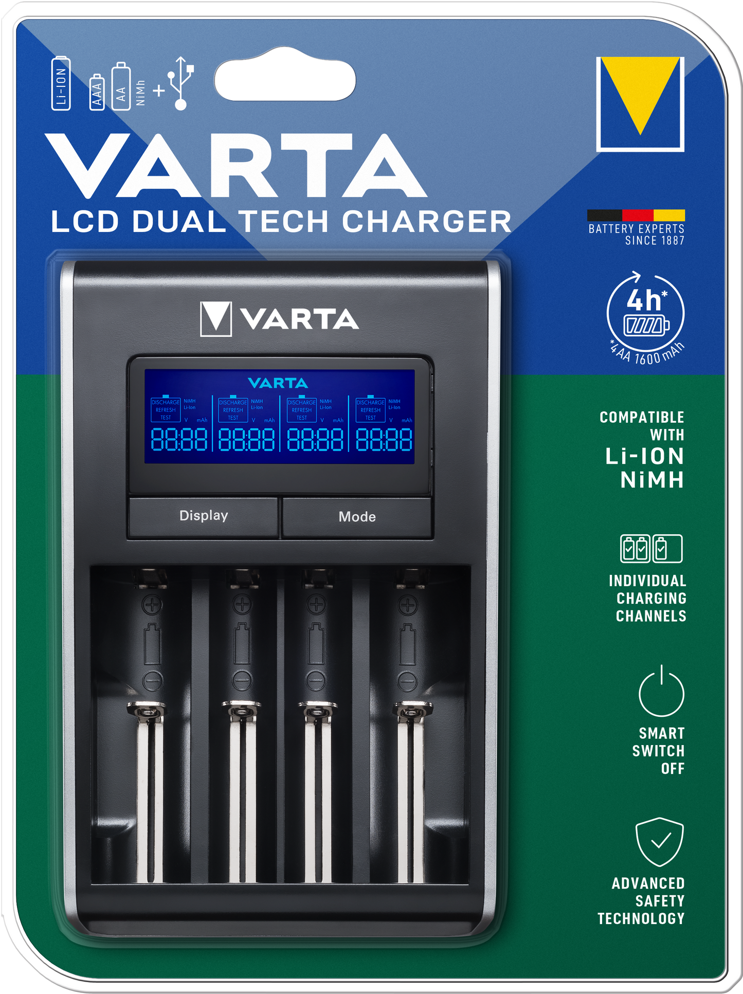 Varta Batterilader, AA / AAA, Svart