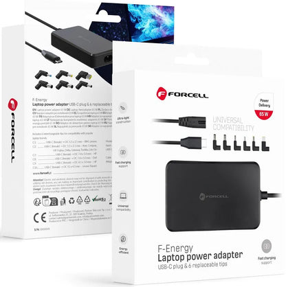 Lader Forcell F-Energy E856, 65W, Svart
