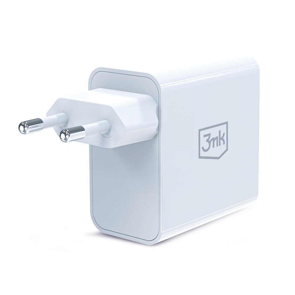 3MK FlowPower Nettlader, 45W, 1 x USB-A - 1 x USB-C, Hvit