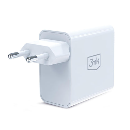 3MK FlowPower Nettlader, 45W, 1 x USB-A - 1 x USB-C, Hvit