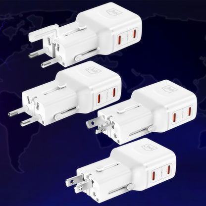 3MK Globe Travel Nettadapter, 45W, 3A, 2 x USB-C, Hvit