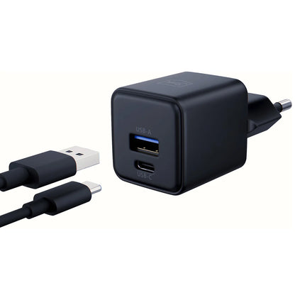 Nettlader 3MK Hyper, 20W, 3A, 1 x USB-A - 1 x USB-C, Svart