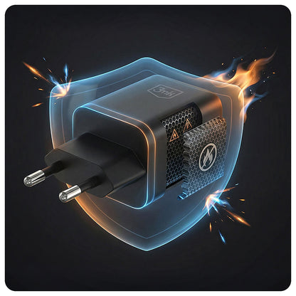 3MK Hyper Nettlader, 45W, 2 x USB-C, Svart