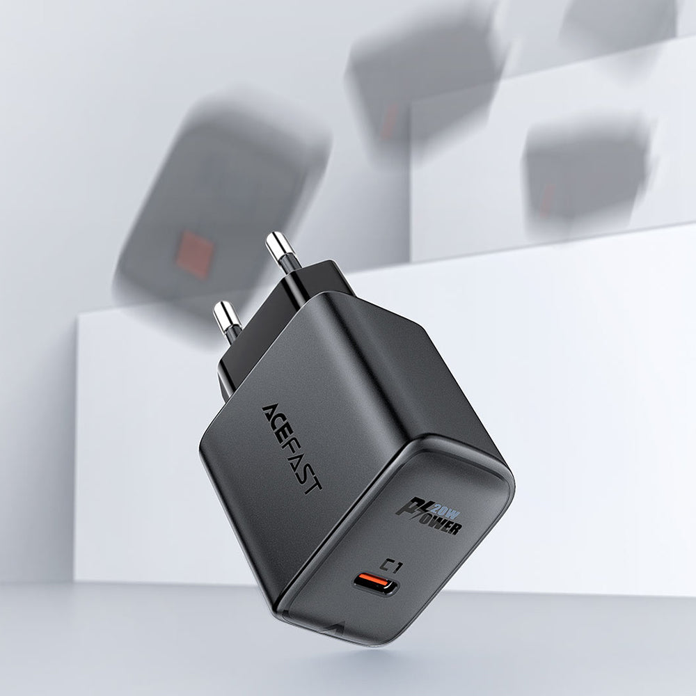 Nettlader Acefast A1, 20W, 3A, 1 x USB-C, Svart