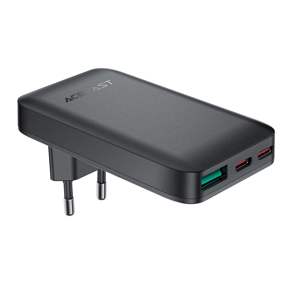 Nettlader Acefast A100, 65W, 3.25A, 1 x USB-A - 2 x USB-C, Svart