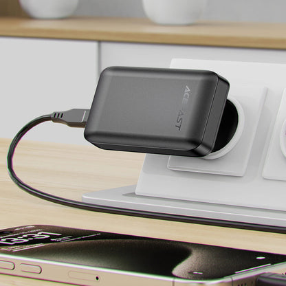 Nettlader Acefast A100, 65W, 3.25A, 1 x USB-A - 2 x USB-C, Svart