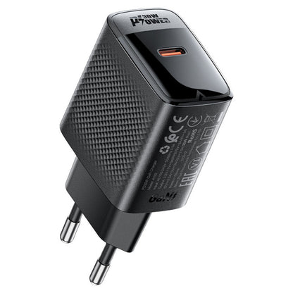 Acefast A102 nettverkslader, 30W, 3A, 1 x USB-C, Svart