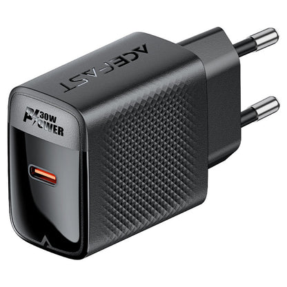Acefast A102 nettverkslader, 30W, 3A, 1 x USB-C, Svart