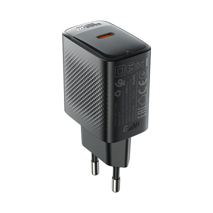 Nettlader Acefast A104, 25W, 3A, 1 x USB-C, Svart