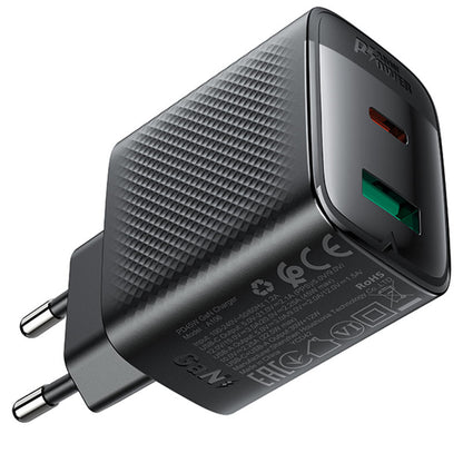 Nettlader Acefast A106, 45W, 3A, 1 x USB-A - 1 x USB-C, Svart
