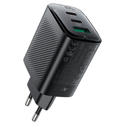 Nettlader Acefast A108, 67W, 3A, 1 x USB-A - 2 x USB-C, Svart