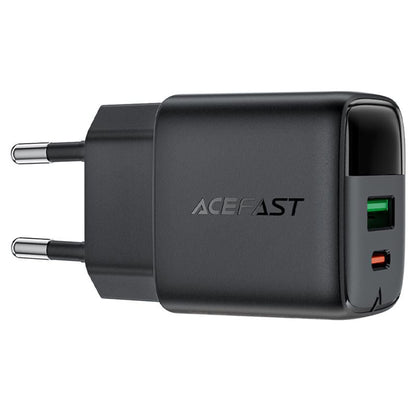 Acefast A114 Display Nettlader, 25W, 3A, 1 x USB-A - 1 x USB-C, Svart