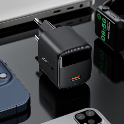 Acefast A115 Display Nettlader, 30W, 3A, 1 x USB-C, Svart