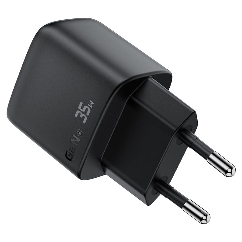 Acefast A116 Display Nettlader, 35W, 3A, 1 x USB-A - 1 x USB-C, Svart