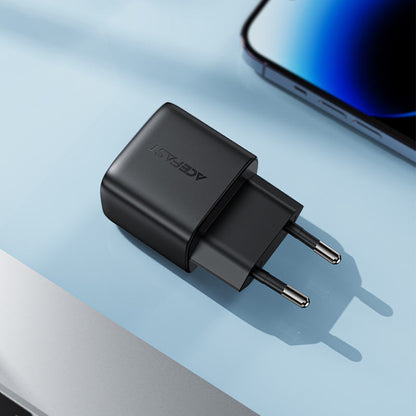 Acefast A116 Display Nettlader, 35W, 3A, 1 x USB-A - 1 x USB-C, Svart