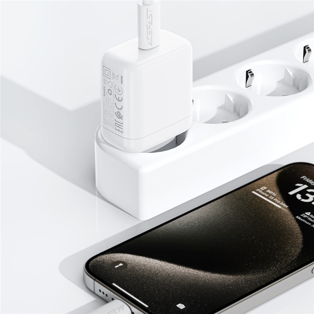 Acefast A130 nettverkslader, 20W, 3A, 1 x USB-C, Hvit