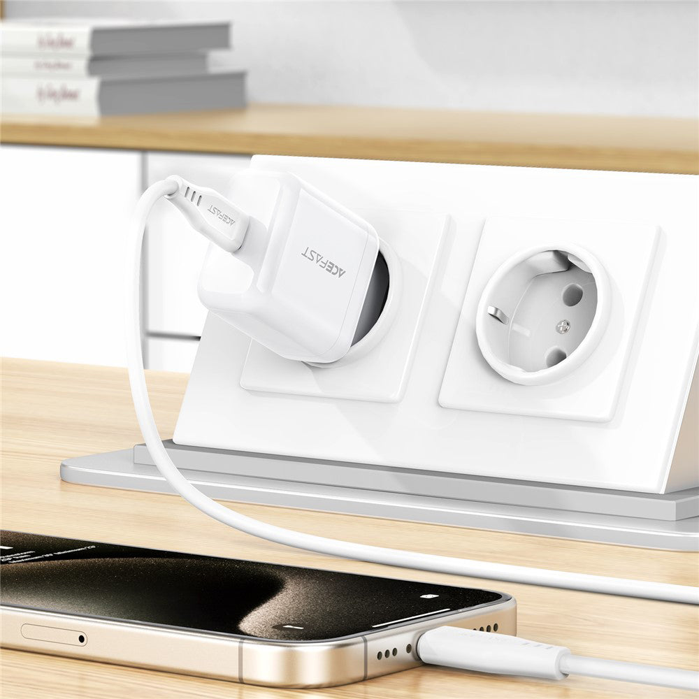 Acefast A130 nettverkslader, 20W, 3A, 1 x USB-C, Hvit