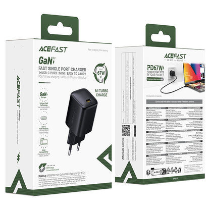 Acefast A134 nettverkslader, 67W, 3.35A, 1 x USB-C, Svart