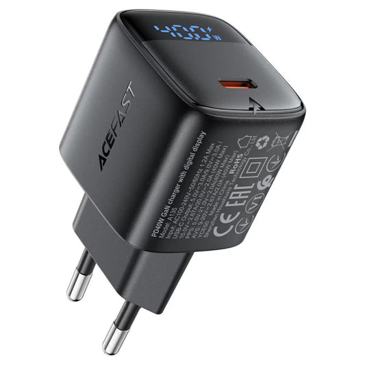 Acefast A135 Display Nettlader, 45W, 3A, 1 x USB-C, Svart