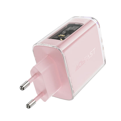 Acefast A45 Exploration nettverkslader, 65W, 3.25A, 1 x USB-A - 2 x USB-C, Rosa
