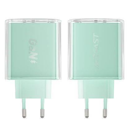 Nettlader Acefast A45 Exploration, 65W, 3.25A, 1 x USB-A - 2 x USB-C, Grønn
