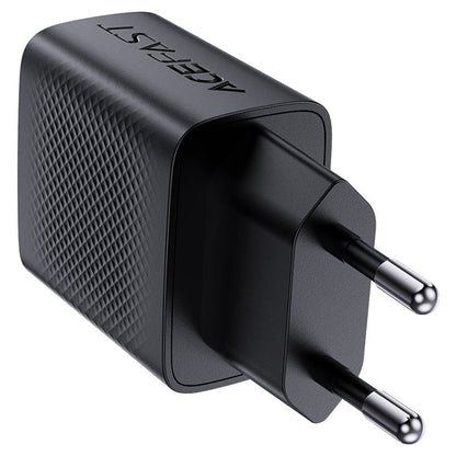 Acefast A78 nettverkslader, 20W, 3A, 1 x USB-A - 1 x USB-C, Svart