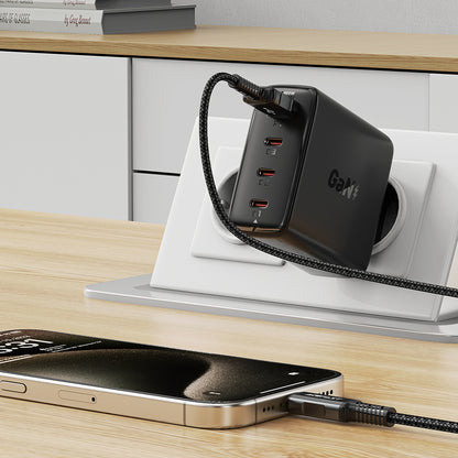 Acefast A94 nettverkslader, 100W, 5A, 1 x USB-A - 3 x USB-C, Svart
