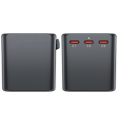 Acefast Travel Z1 nettverkslader, 75W, 3.35A, 2 x USB-A - 3 x USB-C, Svart