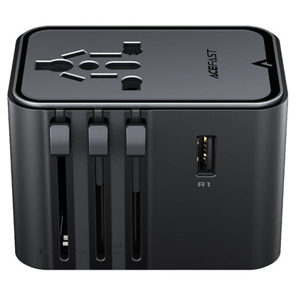 Acefast Z8 Travel nettverkslader, 45W, 3A, 2 x USB-A - 3 x USB-C, Svart