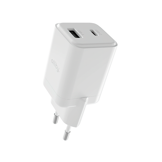 Allity Nettlader. ATC-01-30WAC Mini, 30W, 3A, 1 x USB-A - 1 x USB-C, Hvit