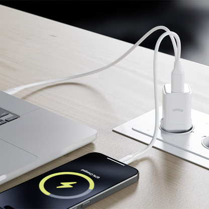 Allity Nettlader. ATC-01-30WAC Mini, 30W, 3A, 1 x USB-A - 1 x USB-C, Hvit