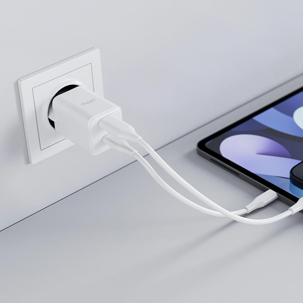 Allity Nettlader. ATC-01-30WAC Mini, 30W, 3A, 1 x USB-A - 1 x USB-C, Hvit