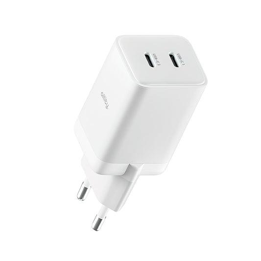 Allity Nettlader. ATC-01-45WCC Fast, 45W, 3A, 2 x USB-C, Hvit