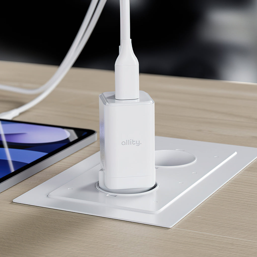 Allity Nettlader. ATC-01-45WCC Fast, 45W, 3A, 1 x USB-A - 1 x USB-C, Hvit