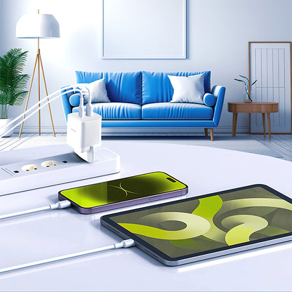 Allity Nettlader. ATC-01-45WCC Fast, 45W, 3A, 2 x USB-C, Hvit