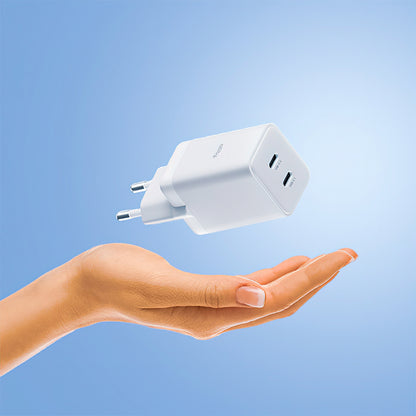 Allity Nettlader. ATC-01-45WCC Fast, 45W, 3A, 2 x USB-C, Hvit