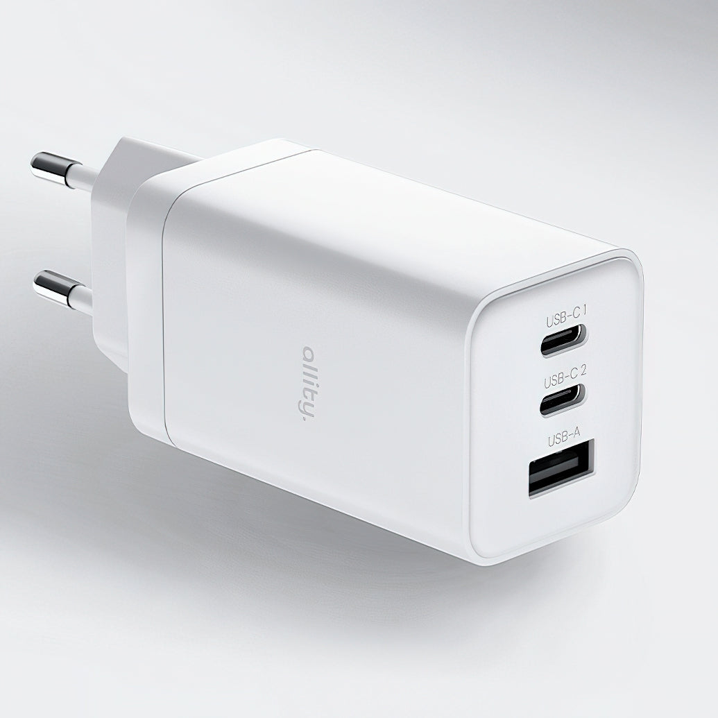 Allity Nettlader. ATC-01-65WACC Fast, 65W, 3.25A, 1 x USB-A - 2 x USB-C, Hvit
