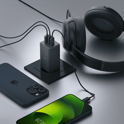 Allity Nettlader. ATC-01-65WACC Fast, 65W, 3.25A, 1 x USB-A - 2 x USB-C, Svart