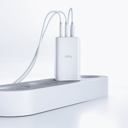 Allity Nettlader. ATC-01-65WACC Fast, 65W, 3.25A, 1 x USB-A - 2 x USB-C, Hvit