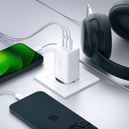 Allity Nettlader. ATC-01-65WACC Fast, 65W, 3.25A, 1 x USB-A - 2 x USB-C, Hvit