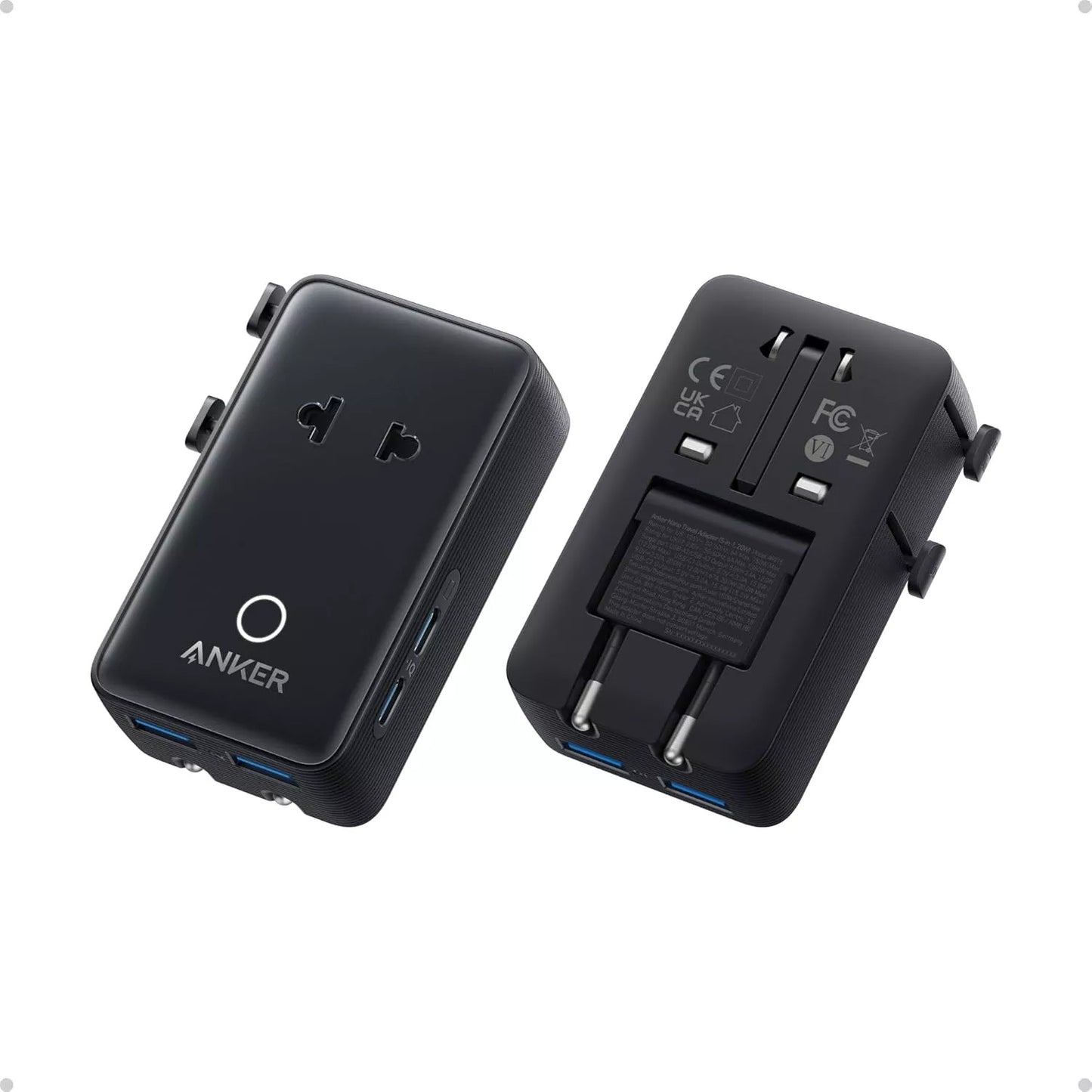 Anker Nano Travel Nettlader, 20W, 3A, 2 x USB-A - 2 x USB-C, Svart A9215H11