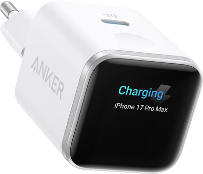 Anker Nano Display Nettlader, 45W, 3A, 1 x USB-C, Hvit A121DG21
