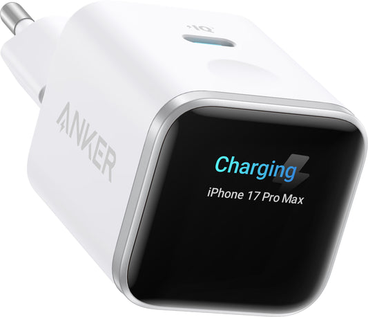 Anker Nano Display Nettlader, 45W, 3A, 1 x USB-C, Hvit A121DG21