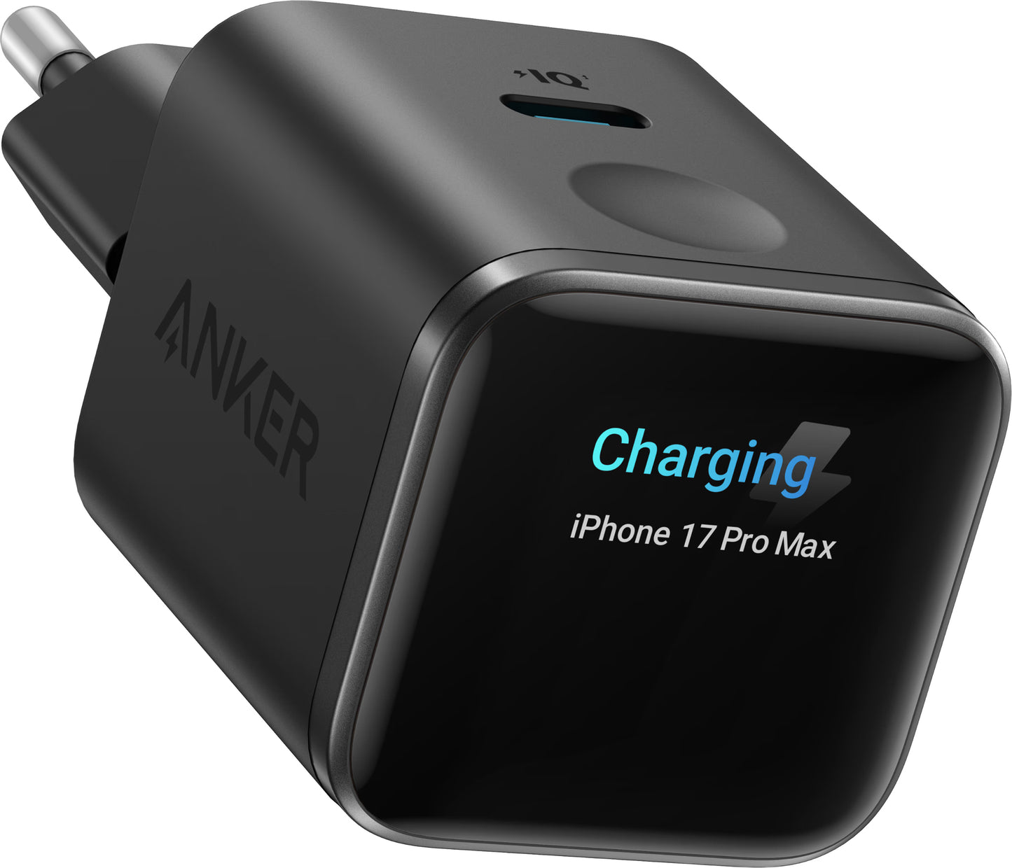 Anker Nano Display Nettlader, 45W, 3A, 1 x USB-C, Svart A121DG11